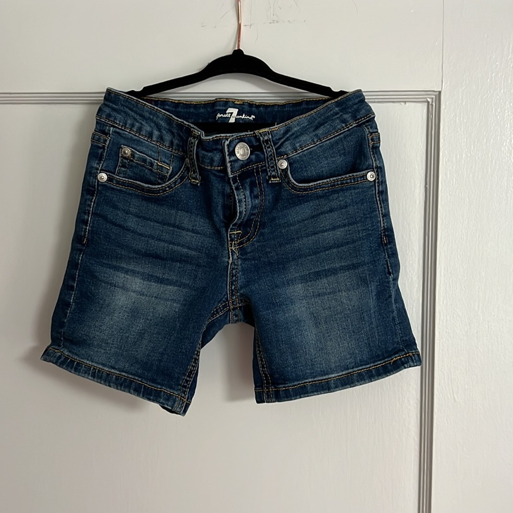 7 for all mankind girls denim shorts with stretch   Size 8